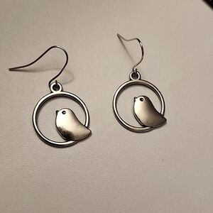 Bird Earrings Double side charm Zinc Alloy EB